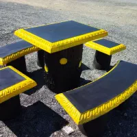 میز نیمکت باغ ویلا|صندلی و نیمکت|دلیجان, |دیوار