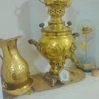 سماور برنجی ۴لیتری با چراغ نفتی