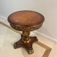 دو عدد(جفت) میز عسلی گرد چوبی طلاکاری ترکیه|مبلمان خانگی و میز عسلی|تهران, الهیه|دیوار