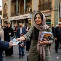 خانم برای پخش تراکت