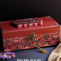 جعبه لوکس دستساز زرشکی و طلایی|صنایع دستی و سایر لوازم تزئینی|تهران, تهراننو|دیوار