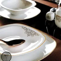 سرویس چینی ۱۲ و ۶نفره زرین طرح موناکو (کوآترو)