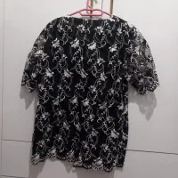 بلوز گیپور مشکی سفید نو|لباس|اسفراین, |دیوار