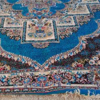 فرش ۱۲ متری جفت آبی فیروزه ای