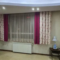 پرده کتان گلدار آلبالویی دو متری|پرده، رانر، رومیزی|تهران, مرزداران|دیوار