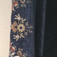 والن پرده آبی سرمه ای پانچی|پرده، رانر، رومیزی|الوند, |دیوار