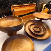 ست ظروف چوبی گردو مناسب سرو غذا و هدیه