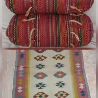 گلیم دست بافت و کوسن سنتی