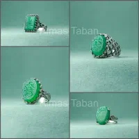 انگشتر مردانه عقیق سبز با حکاکی دست نویس|جواهرات|مشهد, چهنو|دیوار