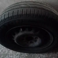 لاستیک گلدستون پراید با رینگ فابریک، آماده نصب