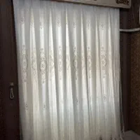 پرده مروارید دوزی شده همراه با زیر پرده ای|پرده، رانر، رومیزی|بندر انزلی, کلیور|دیوار