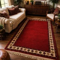 کف ساده قرمز ۳ متری فروش فوری دستباف