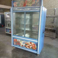 یخچال ۴ درب آبی دو طرف ویترین یکو نیم متری