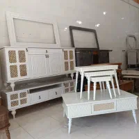 ست میز تلوزیون و آینه و کنسول حصیری سایز بزرگ|بوفه، ویترین، کنسول|مرودشت, فاز دوم شهرک فرهنگیان|دیوار