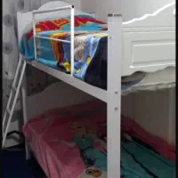 تخت دوطبقه سفید درحد نو|تخت و سرویس خواب|چهاردانگه (تهران), |دیوار