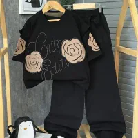 ست لباس بچگانه بیرونی مشکی محرمی