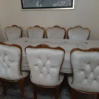 ست کامل مبل۷نفره ونهارخوری۸نفره استیل مدل زمرد|مبلمان خانگی و میز عسلی|محمدیه-قزوین, |دیوار