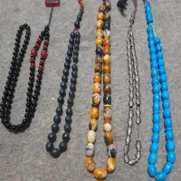 تسبیح ۵عدد قدیمی سنگ و برنجی