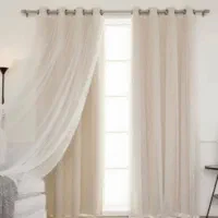 پرده حریر با زیر پرده ای