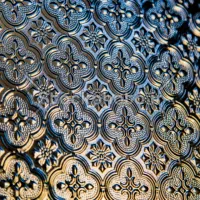 شیشه مشجر قدیمی طرحدار آنتیک