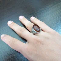 انگشتر عقیق یمن کار دست نقره اصل