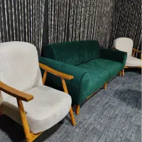 مبل راحتی مینیمال چوبی هشت نفره