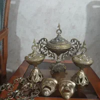 ظروف برنجی شکلات خوری و قندان