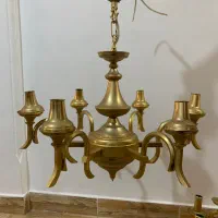 ست کامل لوستر طلایی|لوستر و چراغ آویز|رشت, معلم|دیوار