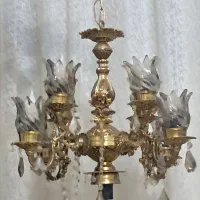 لوستر ودیوراکوب زیبا برنجی اصل|لوستر و چراغ آویز|شاندیز, |دیوار