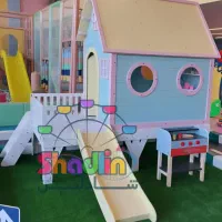 کلبه سرسره دار/خانه بازی چوبی/راه اندازی/شادلین