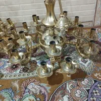 لوستر در حد نو برنز رنگ ثابت ابکاری طلا شده|لوستر و چراغ آویز|همدان, |دیوار