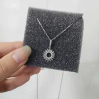 پلاک زنجیر طرح خورشید نقره اصل