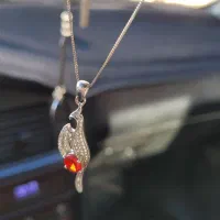 گردنبند زنانه نقره شیک و سنگ عقیق