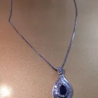 گردنبند نقره زنانه با آویز اشکی نگین‌دار|جواهرات|تهران, بهاران|دیوار