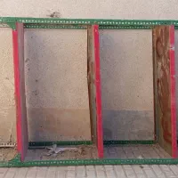 تخت چوبی ، قفسه فلزی ، سینک ظرفشویی|تخت و سرویس خواب|گناباد, |دیوار