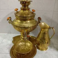 ست سماور برنز زغالی ۸لیتری بزرگ اصل