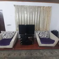 مبل ۵نفره چرم وپارچه همراه پرده|مبلمان خانگی و میز عسلی|چمستان, |دیوار