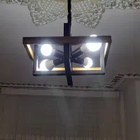 لوستر چوبی و فلزی|لوستر و چراغ آویز|زنجان, |دیوار