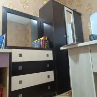 تخت بزرگسال با تخت مهمان  با کتابخانه  دراور اینه|تخت و سرویس خواب|ری, شهرری|دیوار