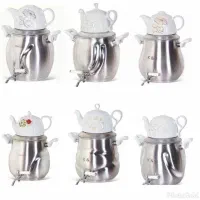 کتری وقوری استیل وطلایی|قوری، کتری، قهوهساز دستی|قم, علی آباد سعدگان|دیوار