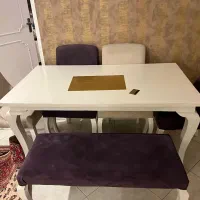 مبلمان ۷ نفره به همراه پافر و میز ناهارخوری ۶ نفره|مبلمان خانگی و میز عسلی|تهران, ولنجک|دیوار