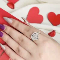 انگشتر جواهر تمام نقره مدل قلب جواهری|بدلیجات|تبریز, |دیوار