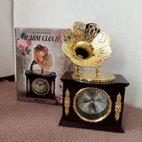 ساعت زنگدار رومیزی طرح گرامافون