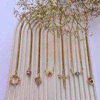 گردنبند پینترستی طلایی جنس استیل با ضمانت|بدلیجات|قم, شهرک امام حسن|دیوار