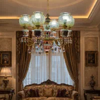 لوستر ۶ شاخه چینی برنز آنتیک