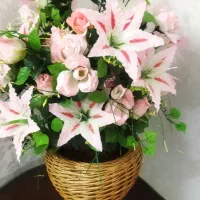 گل با گلدان در حد نو