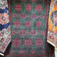 ۶ متری تمام کرک سبز رنگ طبیعی ریز بافت