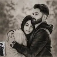 سیاه قلم چهره به سبک هایپر رئال