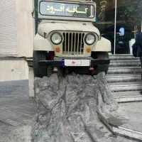 جیپ شهباز ارتشی قدیمی مزایده ارتش صحرا دکوری