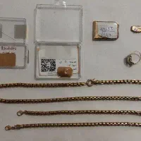 طلا ابشده شمش و گردنبند و دستبند